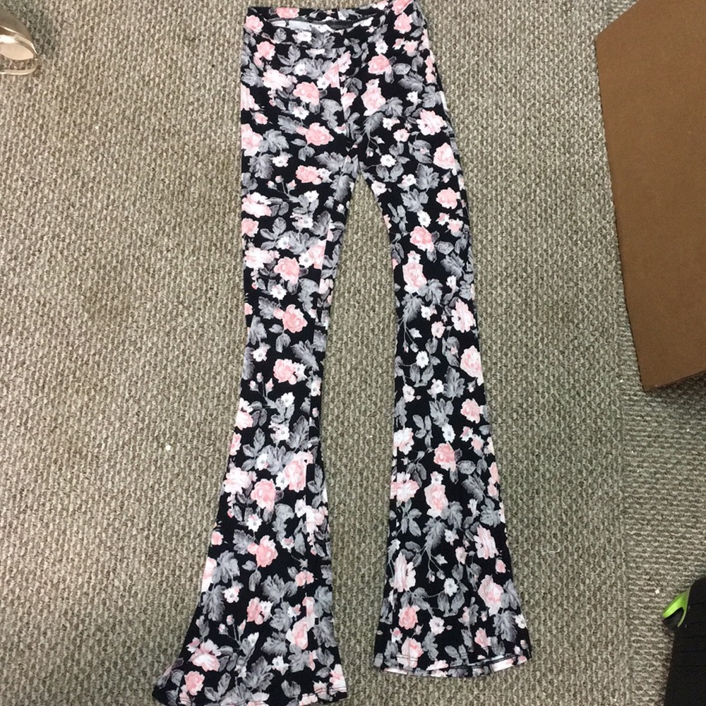 Aeropostale floral bell bottom pants